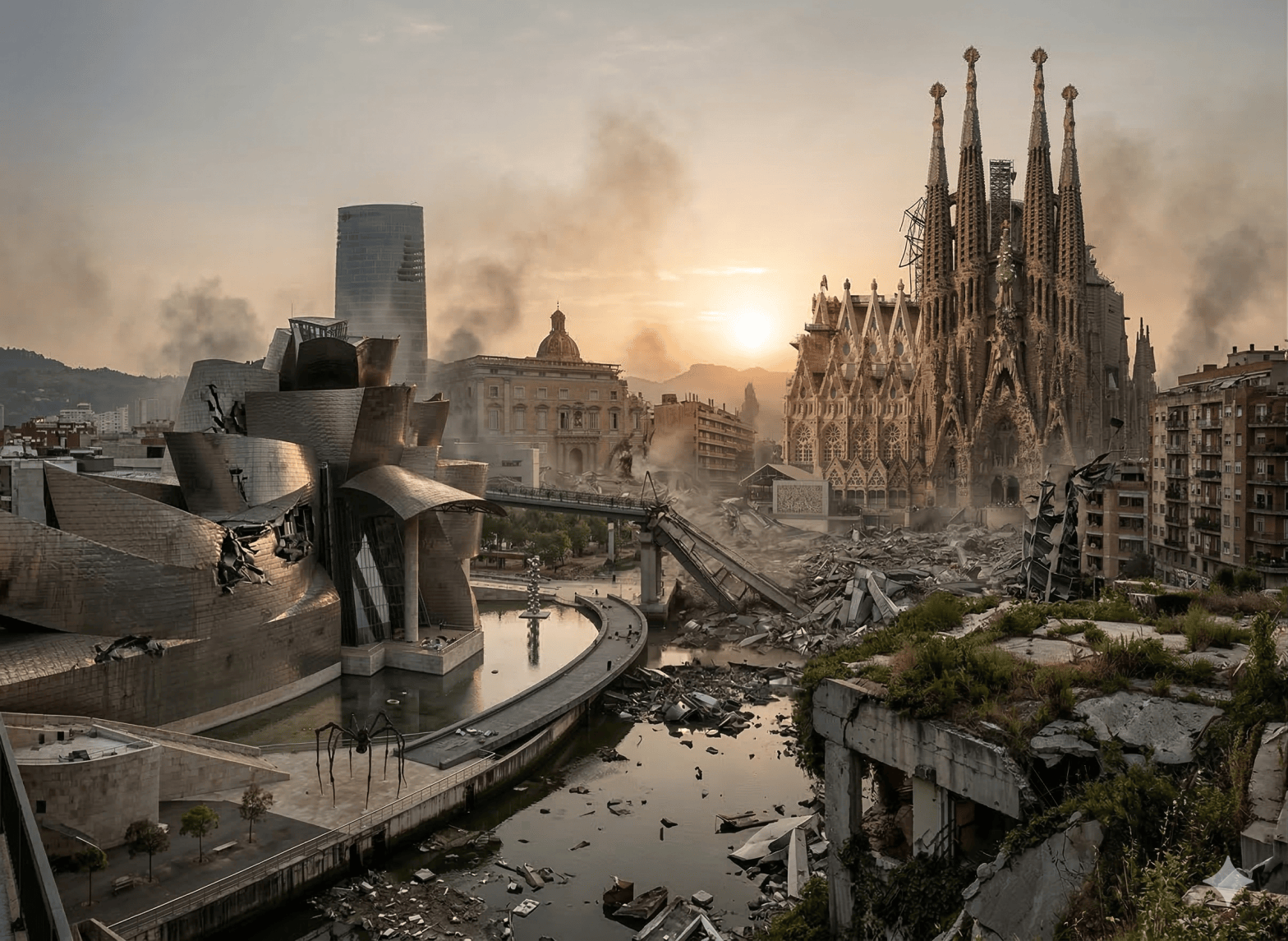 QUERIENDO DESTRUIR ESPAÑA DESTRUYEN CATALUÑA Y PAÍS VASCO